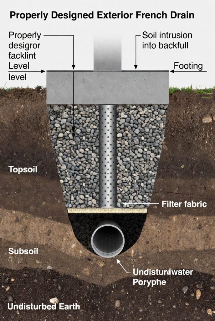 Exterior French Drain